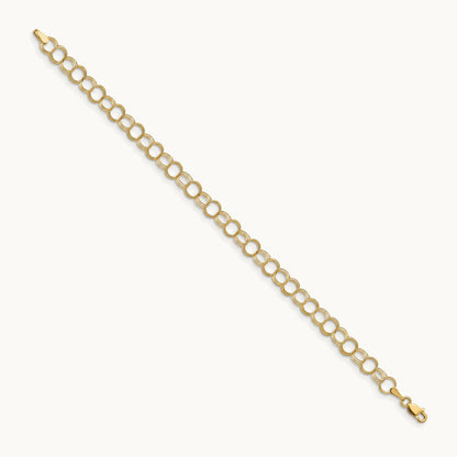 Solid Triple Link Charm Bracelet, 14K