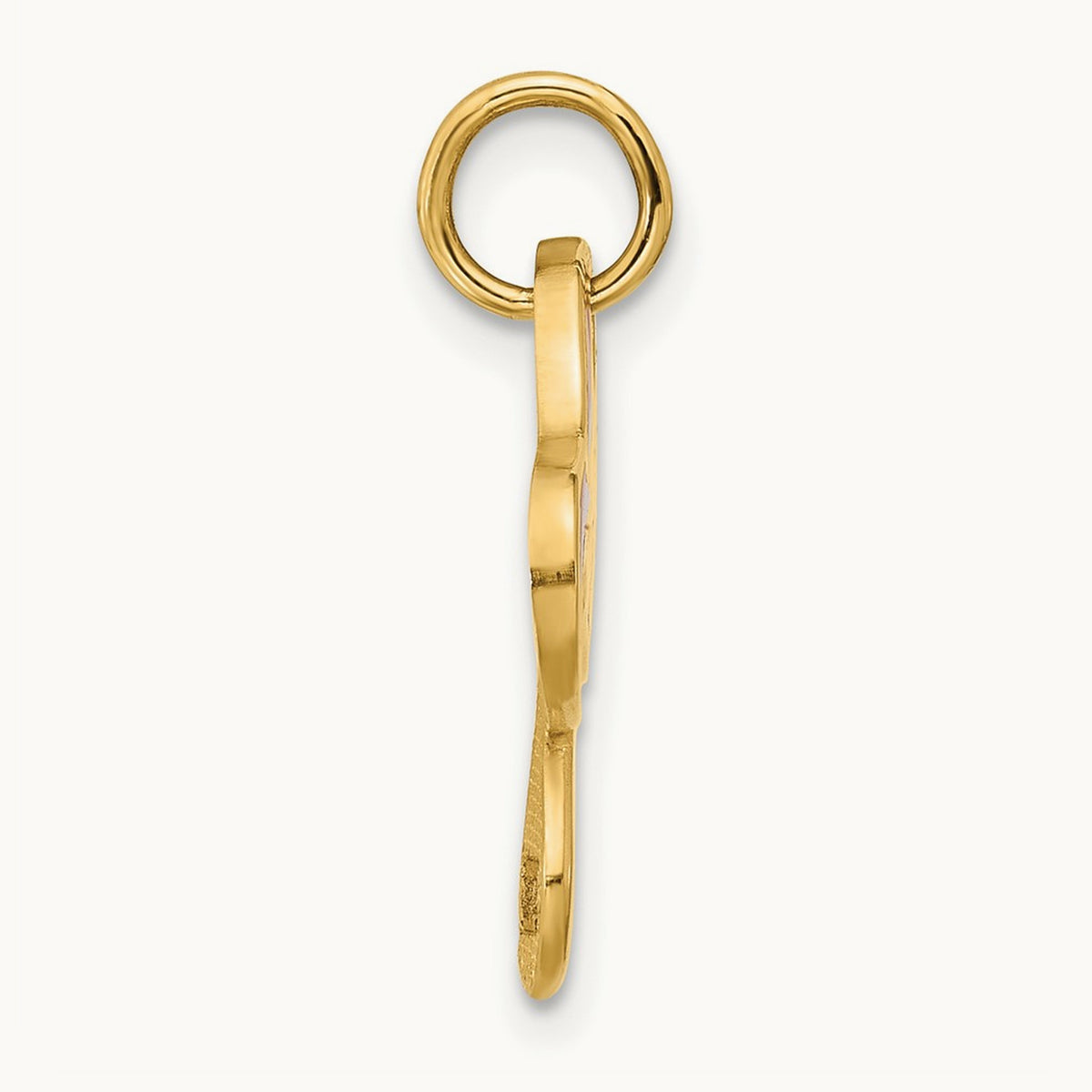 Flat Toadstool Charm, 14K Yellow Gold