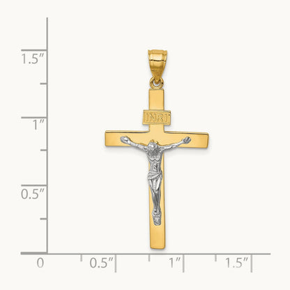 INRI Crucifix Pendant, 14K Two-tone