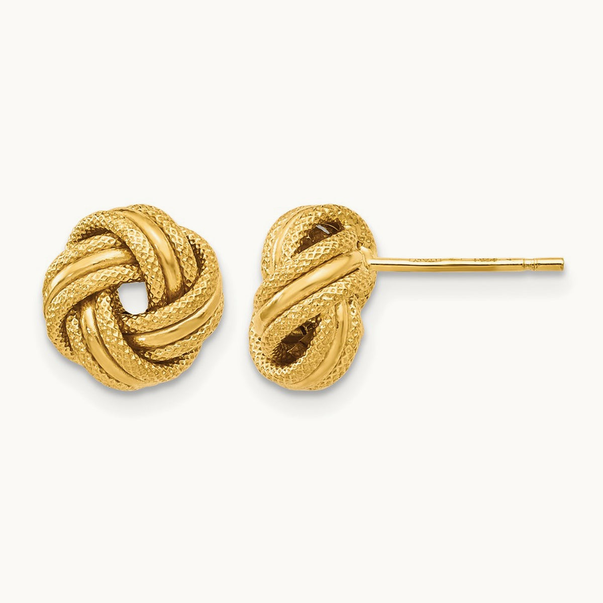 Knot Polished D/C Post Earrings, 10K — Leslie's