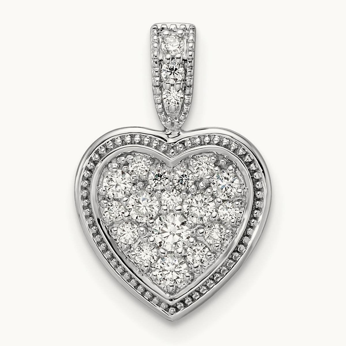 Framed Heart Pendant, 0.50 ct tw Lab-Grown Diamond