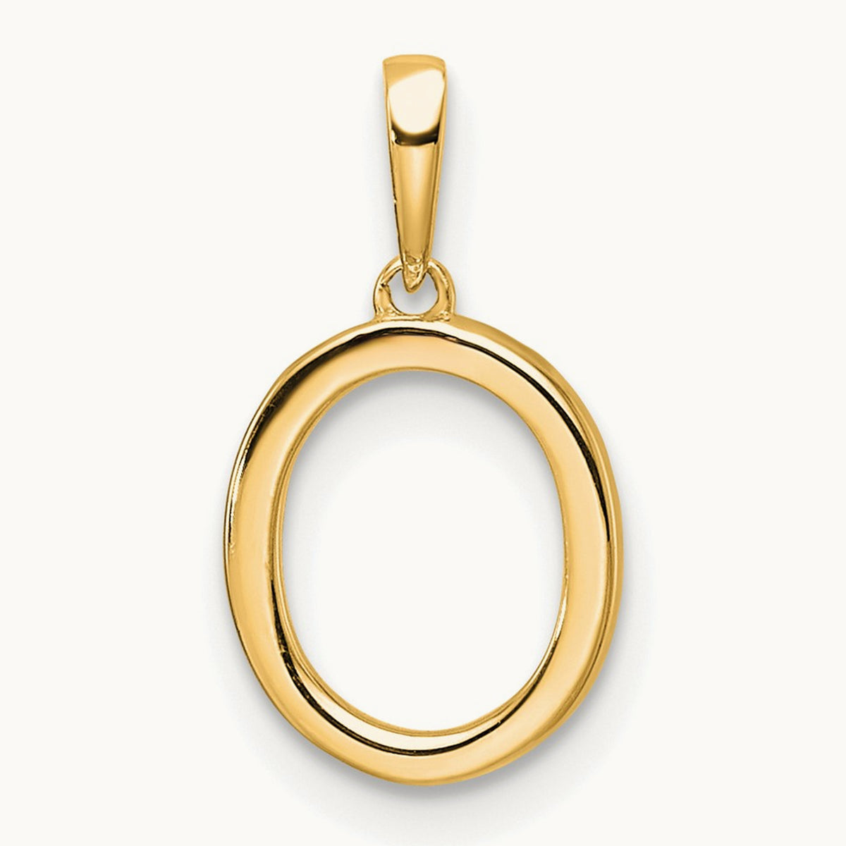 Diamond Letter O Initial Pendant, 14K
