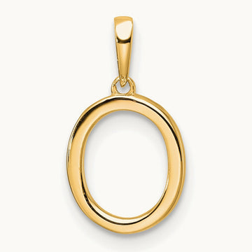 Diamond Letter O Initial Pendant, 14K