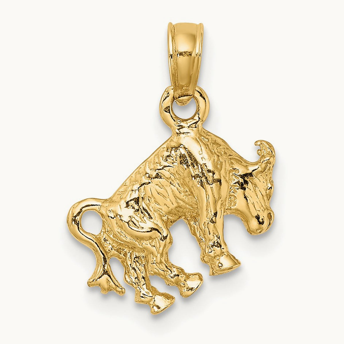 3-D Taurus Zodiac Charm, 14K