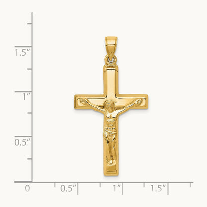 Polished Crucifix Pendant, 14K