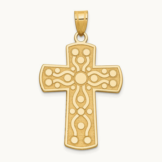Cross Pendant w/Serenity Prayer on Back, 14K