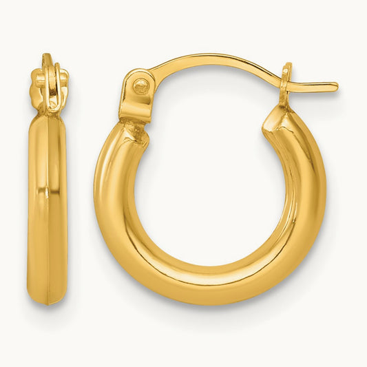 Polished Hoop Earrings — 13mm, 2mm