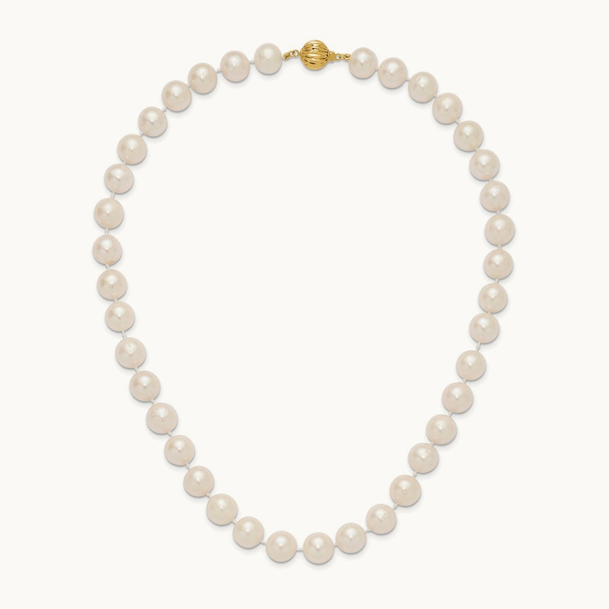 11- White Near Rnd Freshwater Cultured Pearl 18in Necklace, 12mm, 14K