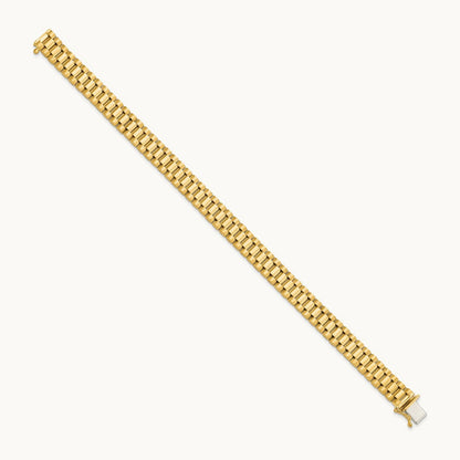 Men's Satin and Polished 8in Link Bracelet, 14K