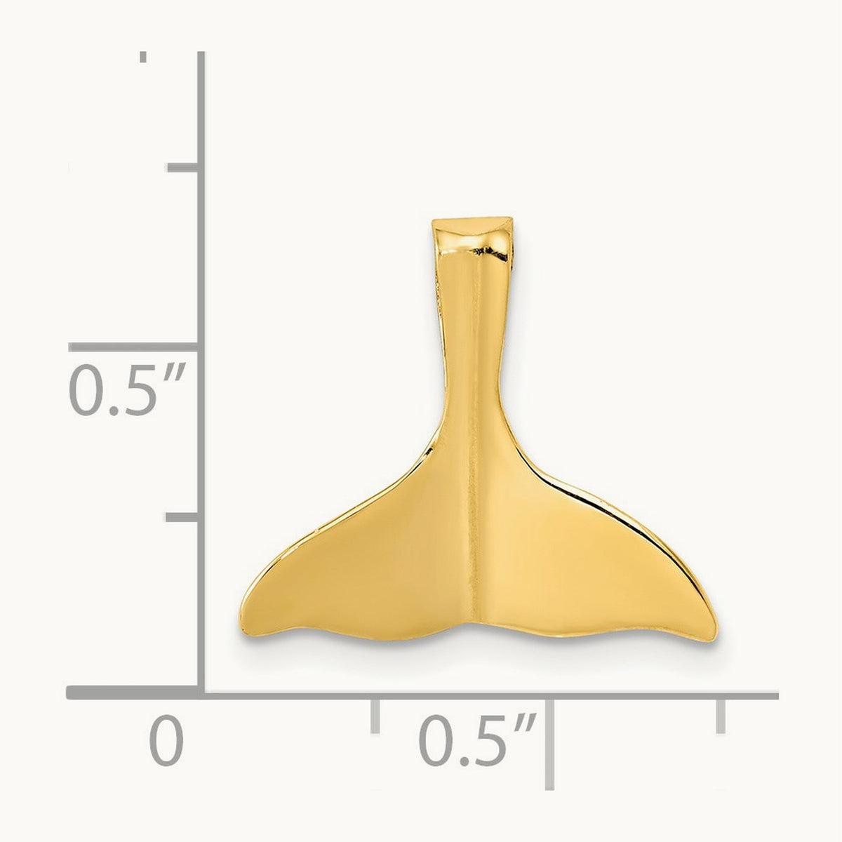 3-D Polished Whale Tail Slide, 14K