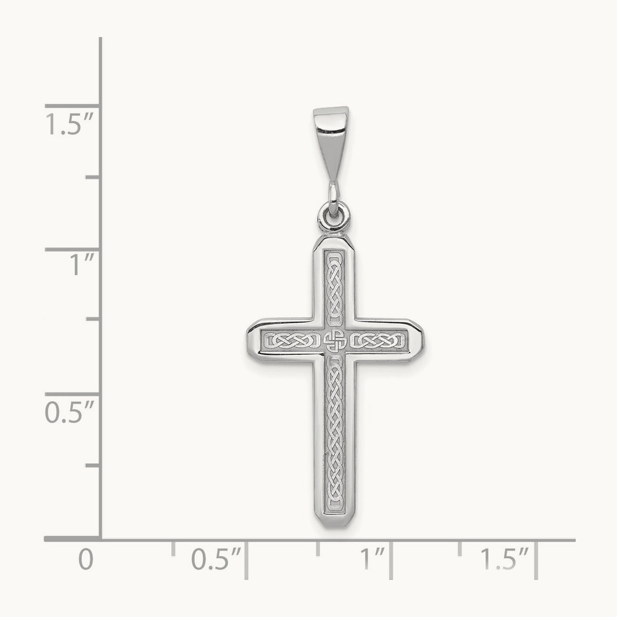 Cross Charm, 14K White Gold