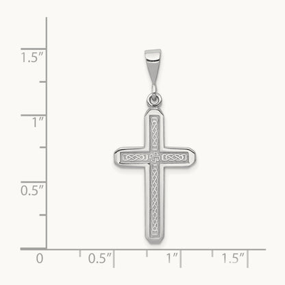 Cross Charm, 14K White Gold