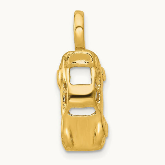 3D Sports Car Charm, 14K