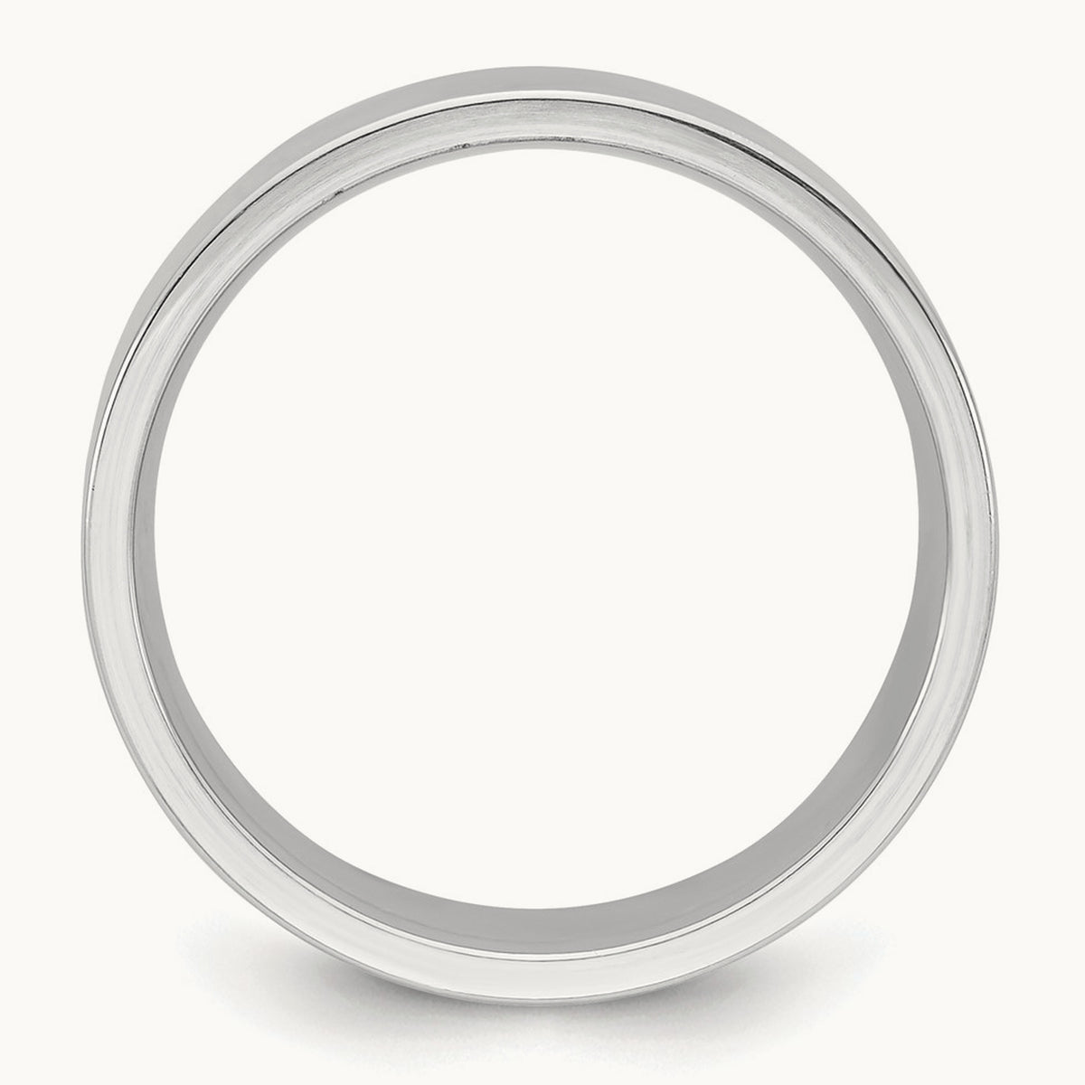 Standard Flat Comfort Fit Band, 8mm, 10K White Gold