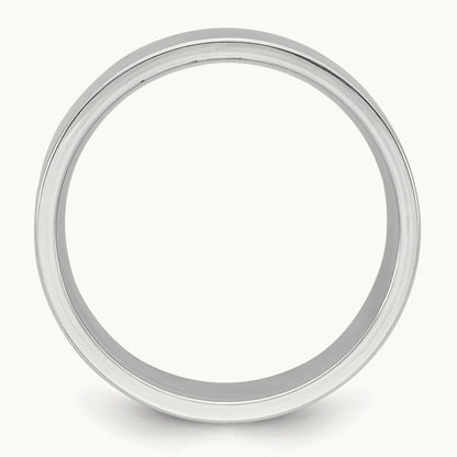 Standard Flat Comfort Fit Band, 8mm, 10K White Gold