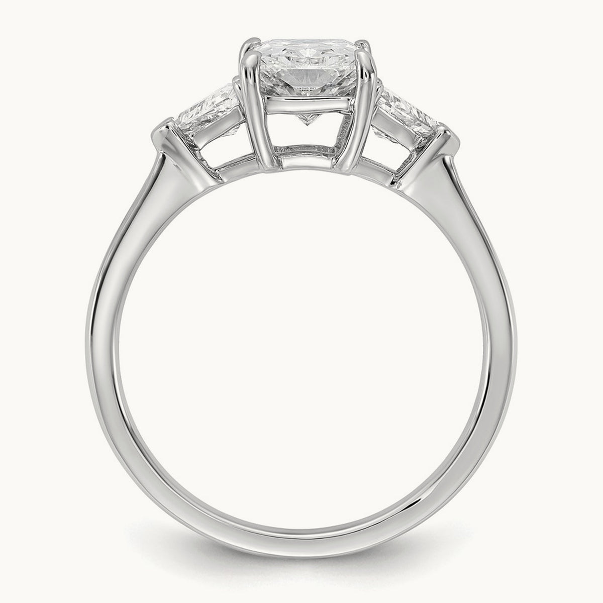 Radiant & Triangle Engagement Ring, 1.25-3.50 ct tw Lab-Grown Diamond — 2 ct, 14K White Gold
