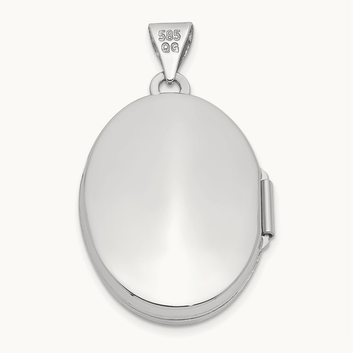 Diamond Vintage Oval Locket, 21mm, 14K White Gold