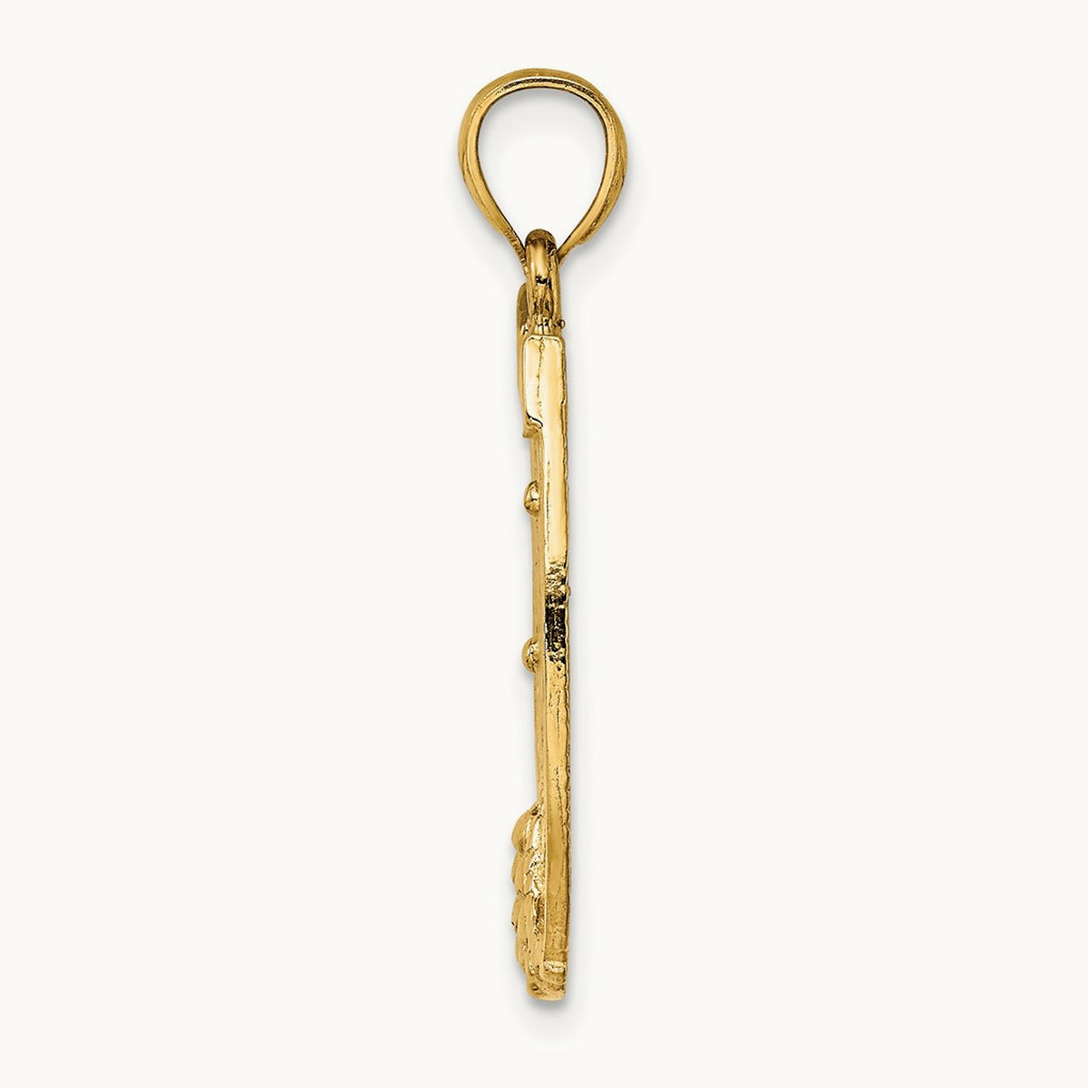 Dollar Sign In Horseshoe Charm, 14K