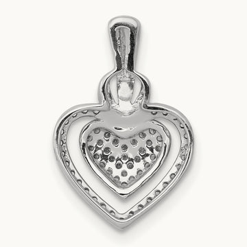 1/5ct. Diamond Fancy Double Heart Chain Slide, 14K White Gold