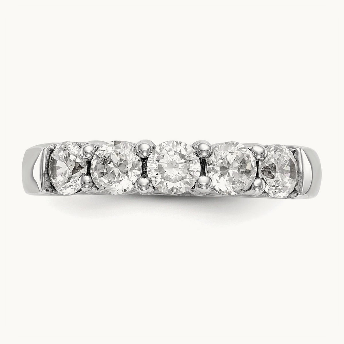 Prong-Set 5 Stone Band — 1 ct, 7