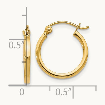 Polished Hoop Earrings, 14K — Leslie's