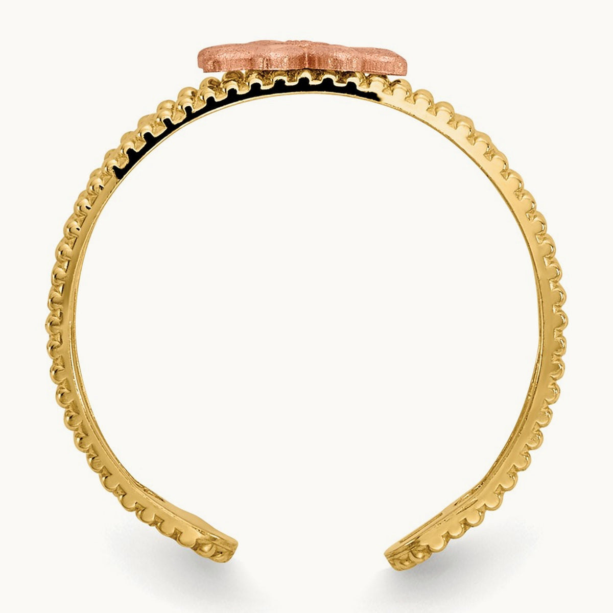 Flower Toe Ring, 14K Two-tone