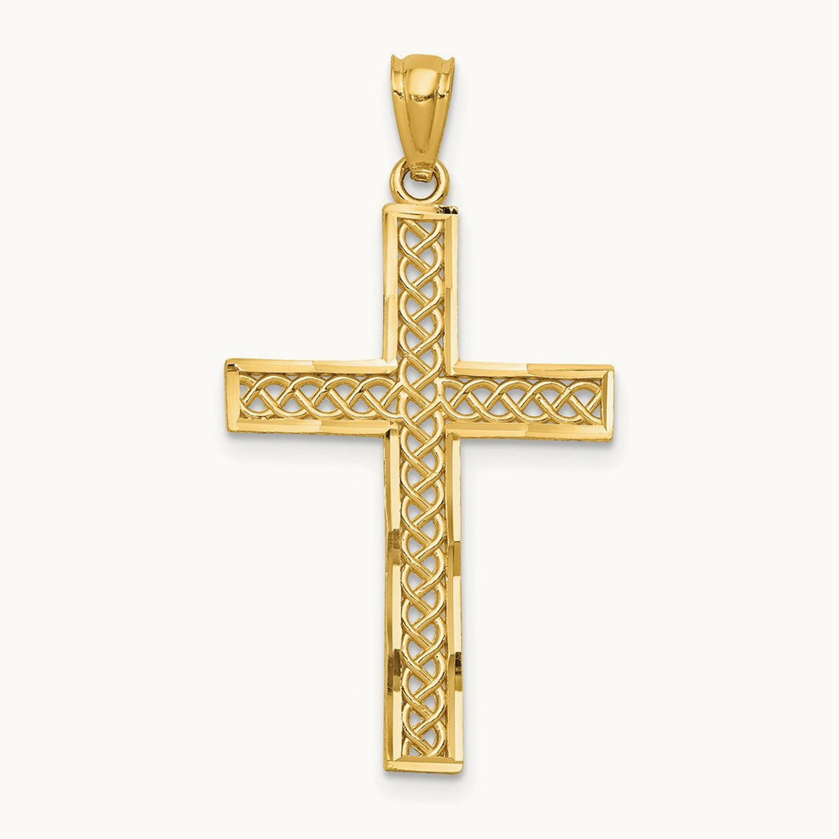 Diamond-cut Filigree Cross Pendant — photo set