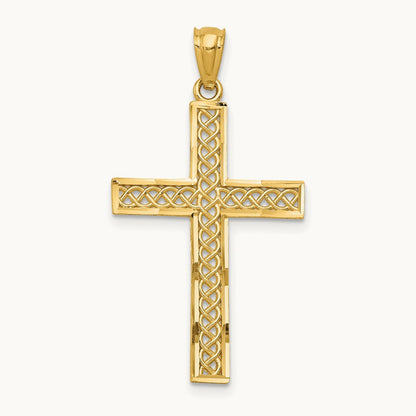 Diamond-cut Filigree Cross Pendant — photo set