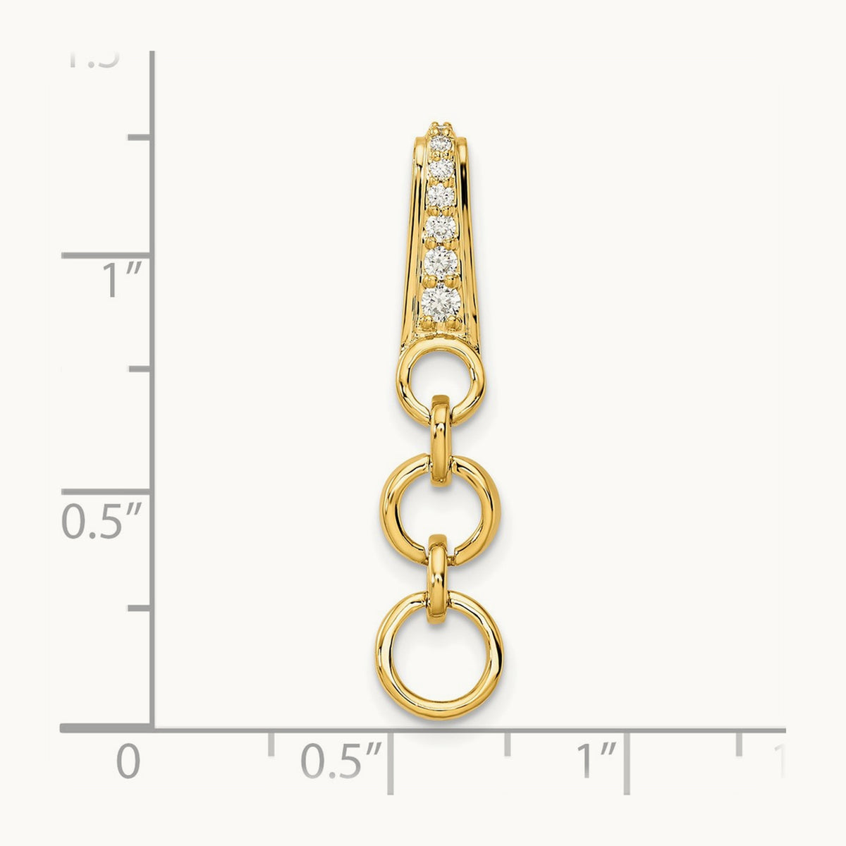 Dangle Circle Chain Slide Pendant, 0.10 ct tw Lab-Grown Diamond