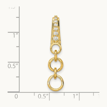 Dangle Circle Chain Slide Pendant, 0.10 ct tw Lab-Grown Diamond