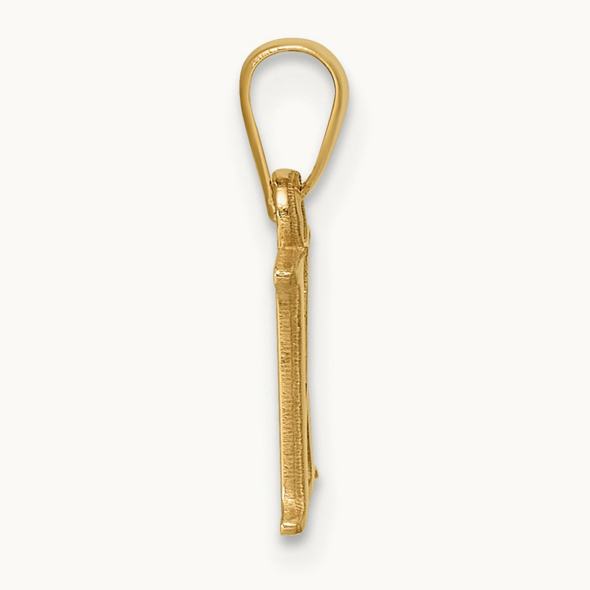 Polished Block Initial Pendant — 14K Yellow Gold, K