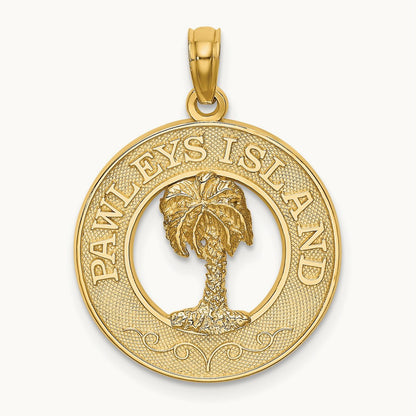 PAWLEYS ISLAND Palm Tree Charm, 14K