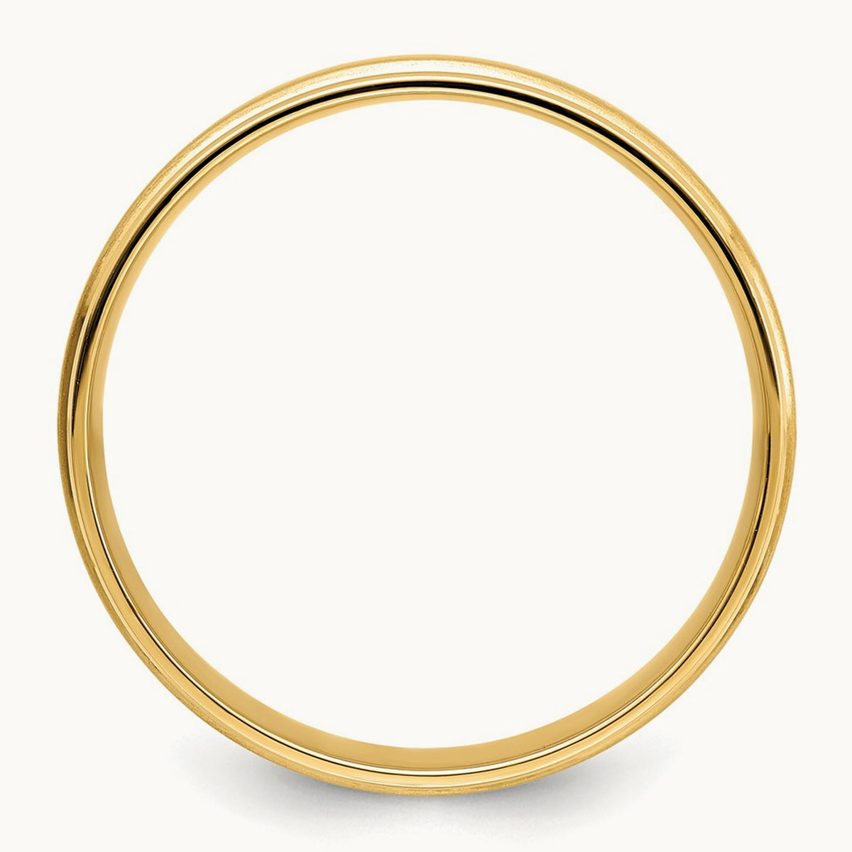 Heavy Comfort Fit Brush Satin Fancy Band, 14K Yellow Gold