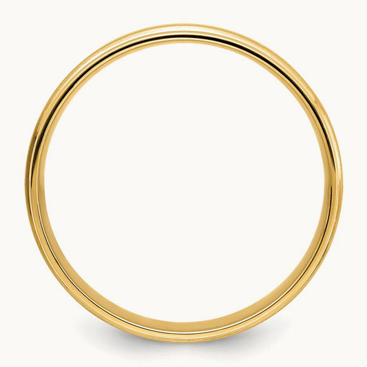 Standard Comfort Fit Brush Satin Fancy Band, 14K Yellow Gold