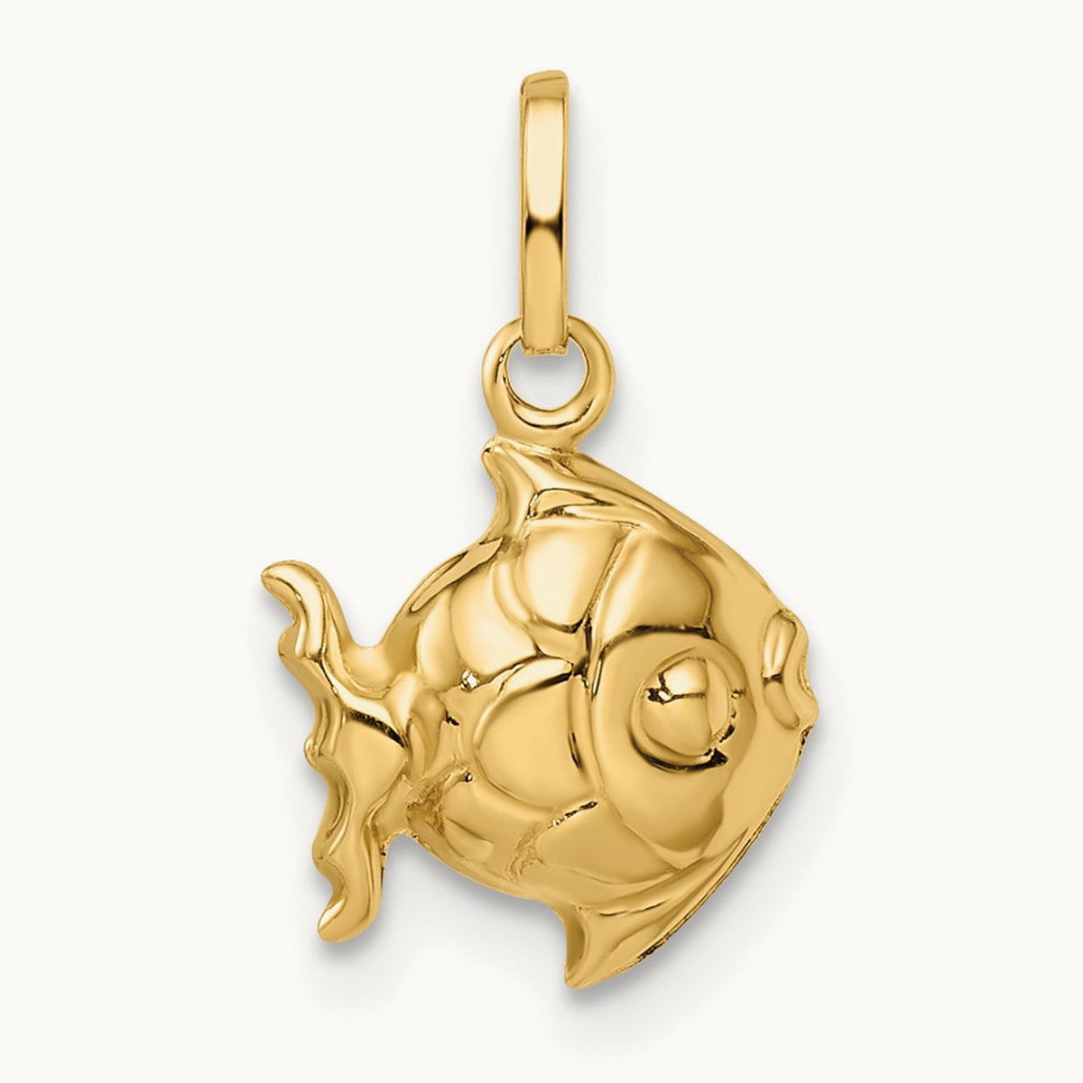 Madi K Polished 3-D Fish Pendant, 14K