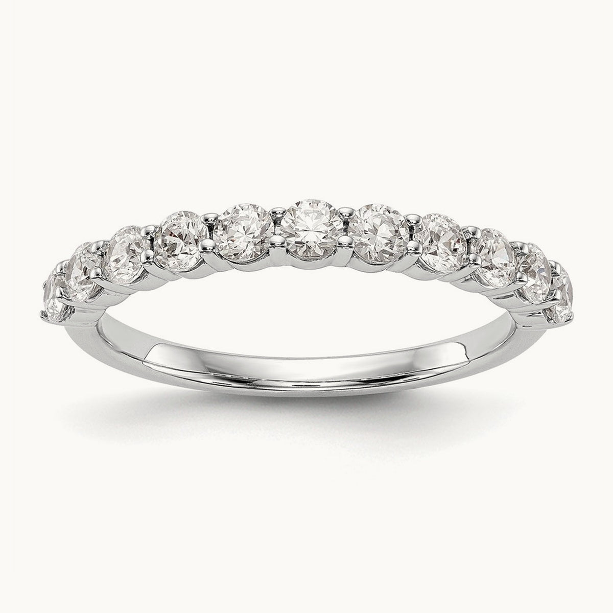 11-Stone Diamond Band, 14K White Gold