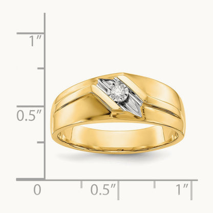 Diamond Mens Ring, 14K with Rhodium