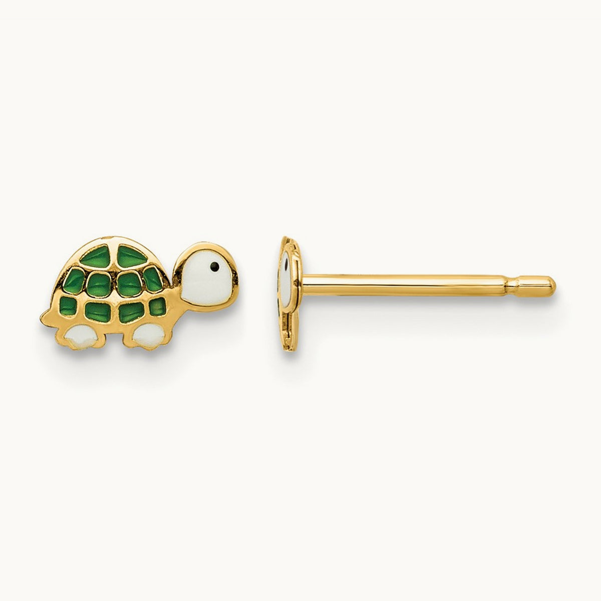 Madi K Enamel Turtle Post Earrings, 14K