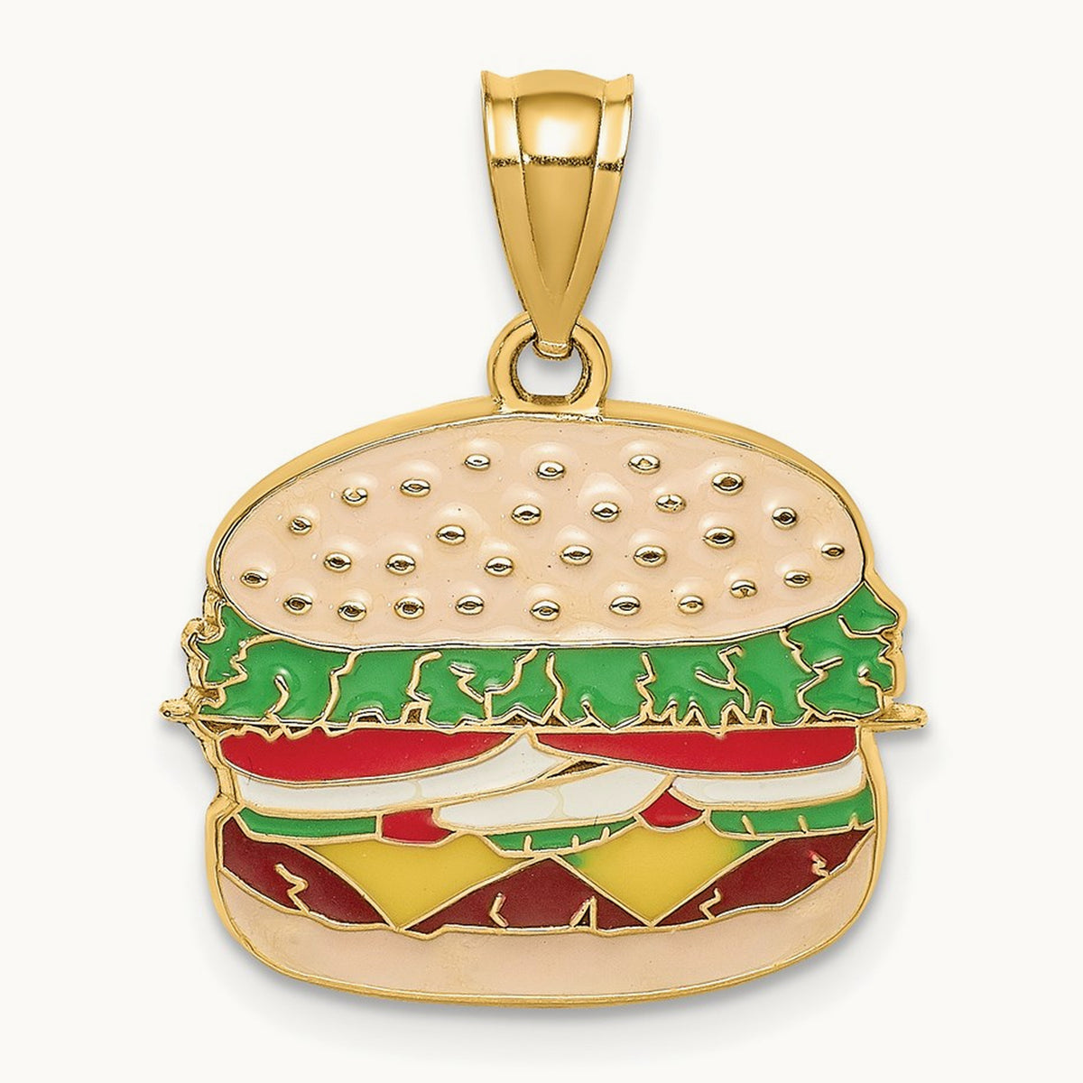 w/Enamel Cheeseburger Charm, 14K