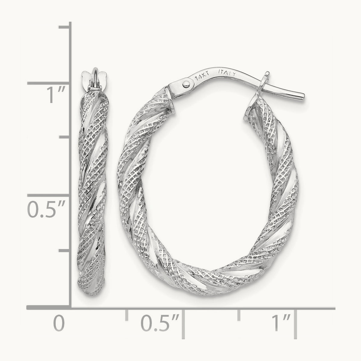 Twisted Textured Oval Hoop Earrings — photo set