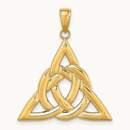 Polished Large Celtic Trinity Knot Charm, 14K