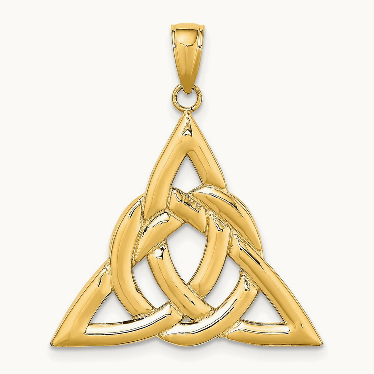 Polished Large Celtic Trinity Knot Charm, 14K