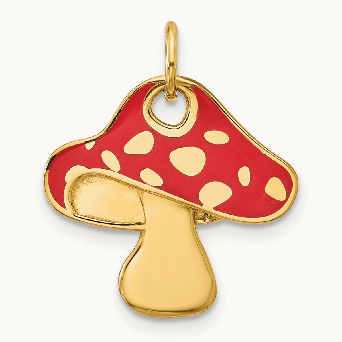 Flat Toadstool Charm, 14K Yellow Gold