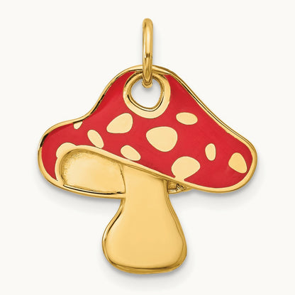 Flat Toadstool Charm, 14K Yellow Gold