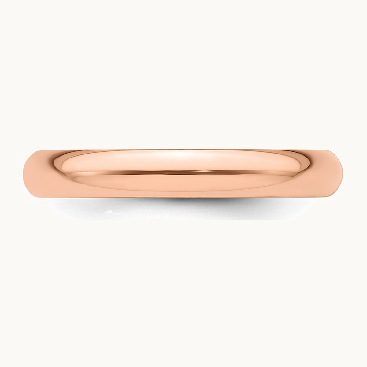 14K Rose Gold 3mm Half-Round Wedding Band