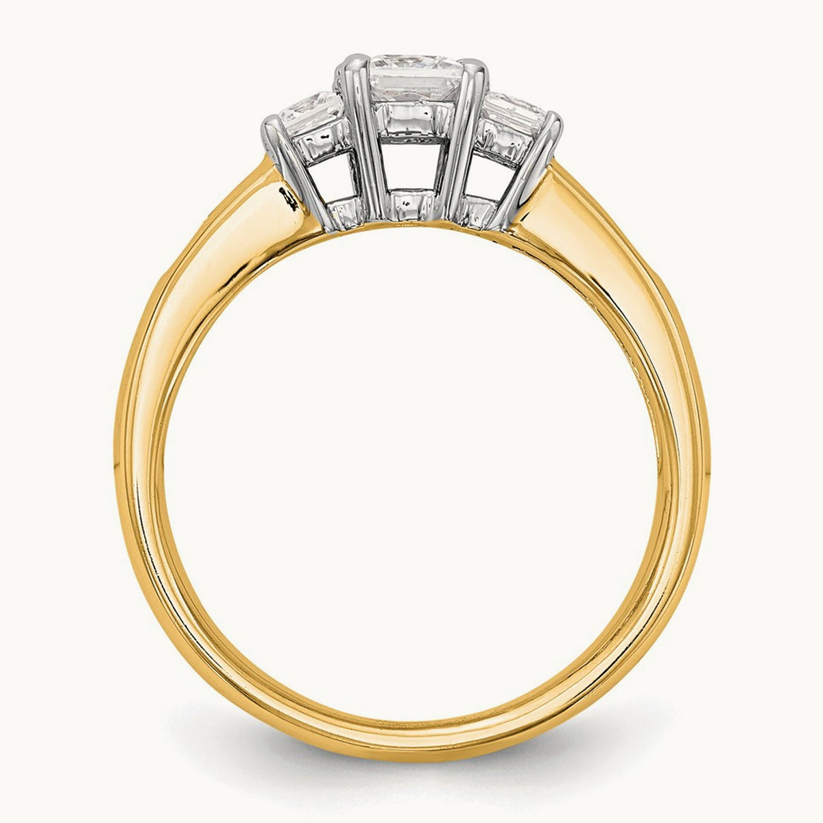 3-Stone Semi-Mount Engagement Ring, 0.10-0.25 ct tw — 1/7 ct, 14K Two-Tone