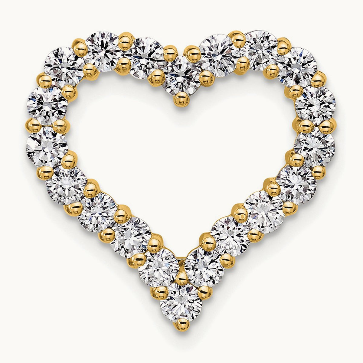 Heart Chain Slide, 1.50 ct tw Lab-Grown Diamond — 14K Yellow Gold