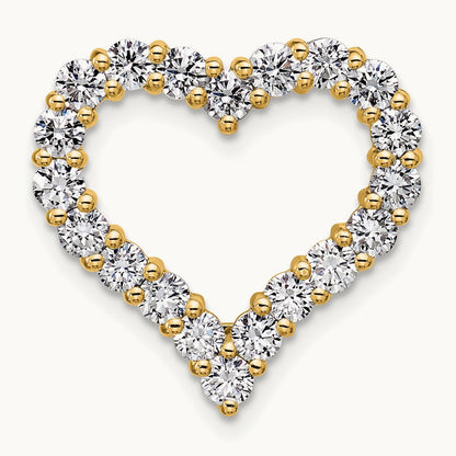 Heart Chain Slide, 1.50 ct tw Lab-Grown Diamond — 14K Yellow Gold