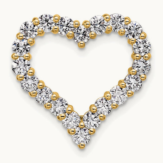 Heart Chain Slide, 1.50 ct tw Lab-Grown Diamond — 14K Yellow Gold