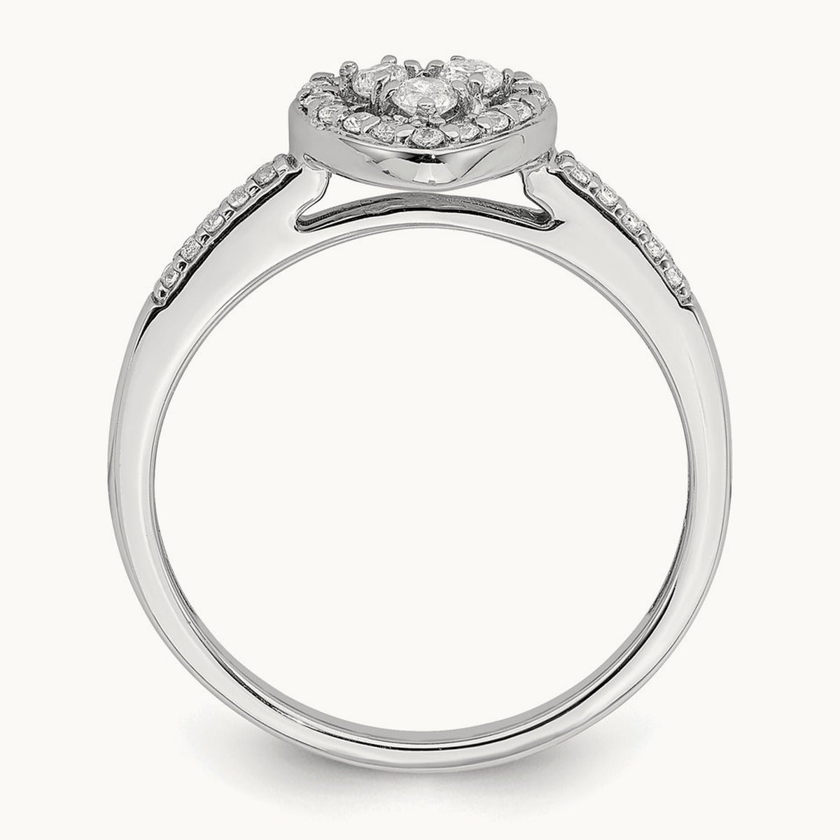 Diamond Cluster Complete Engagement Ring — photo set